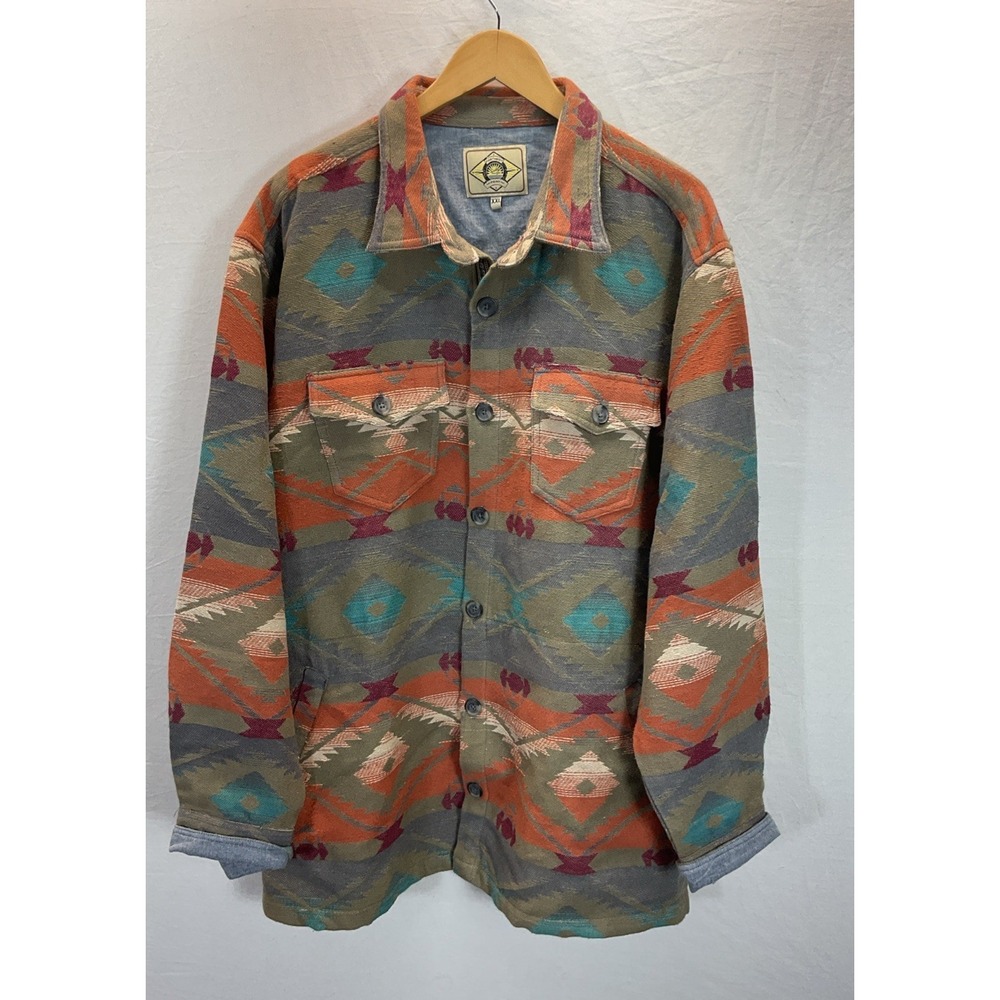 Scully Olive Cotton Coat Shacket Men's XXL Southwest Button Front Western Barn